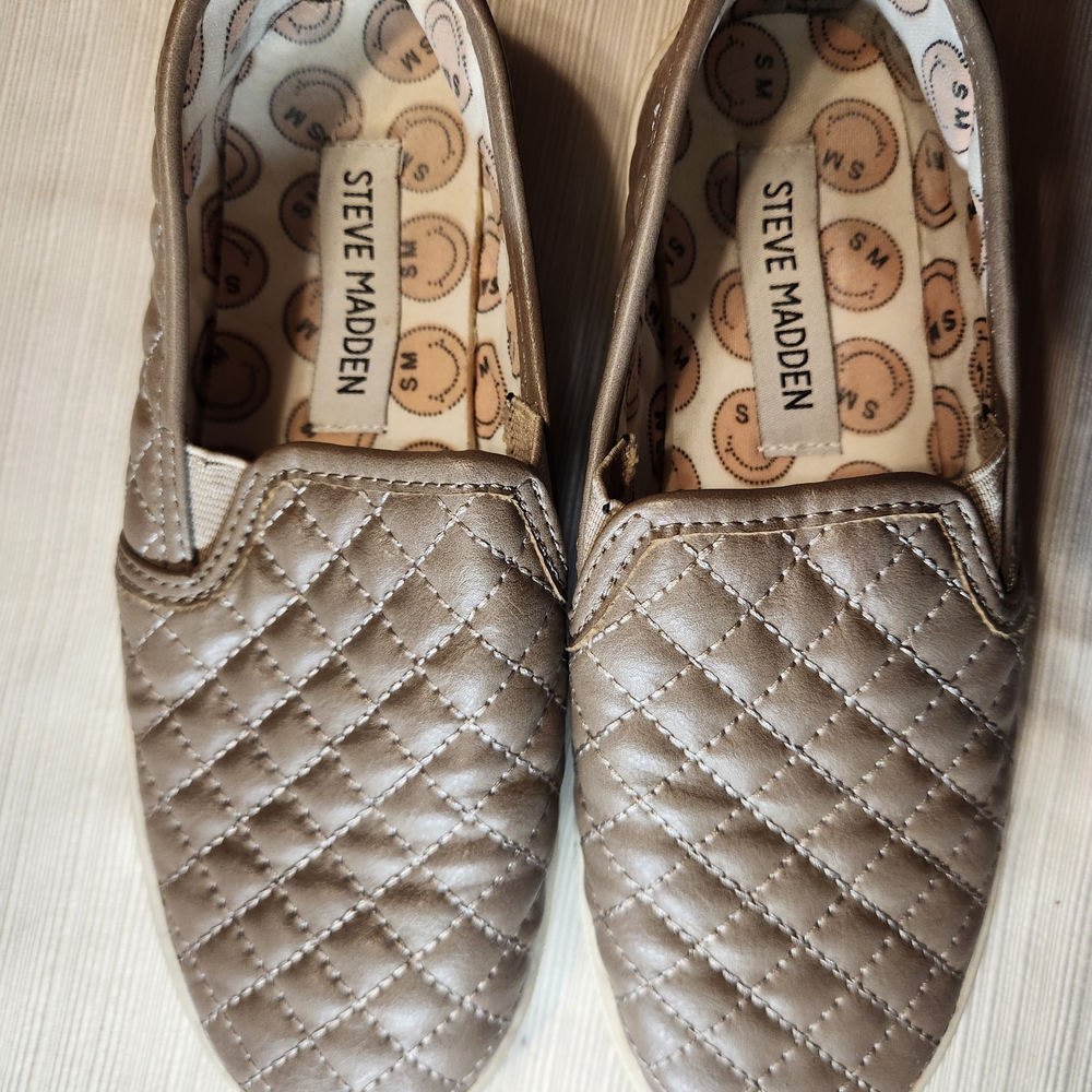 Steve Madden Kids Quilted Slip-On Shoes - Brown